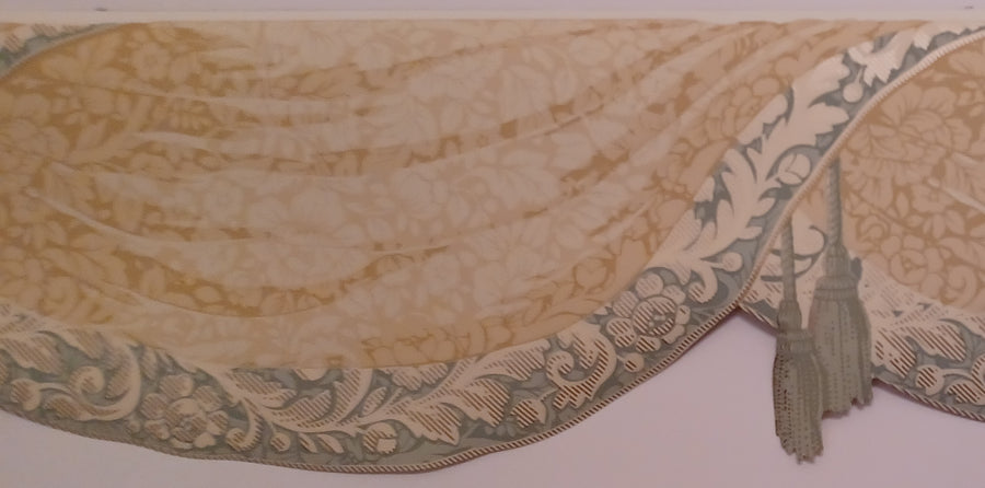 Teal Drape Swag Laser Cut Wallpaper Border