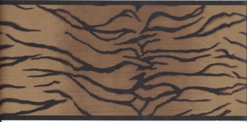 Brown and Black Tiger Skin Wallpaper Border