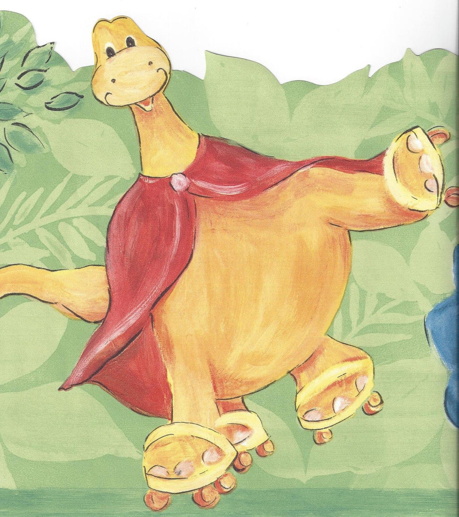 Fun & Colorful Laser Cut Dinosaur Wallpaper Border - all4wallswall-paper