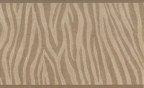 Two Tone Light Brown Zebra Skin Wallpaper Border