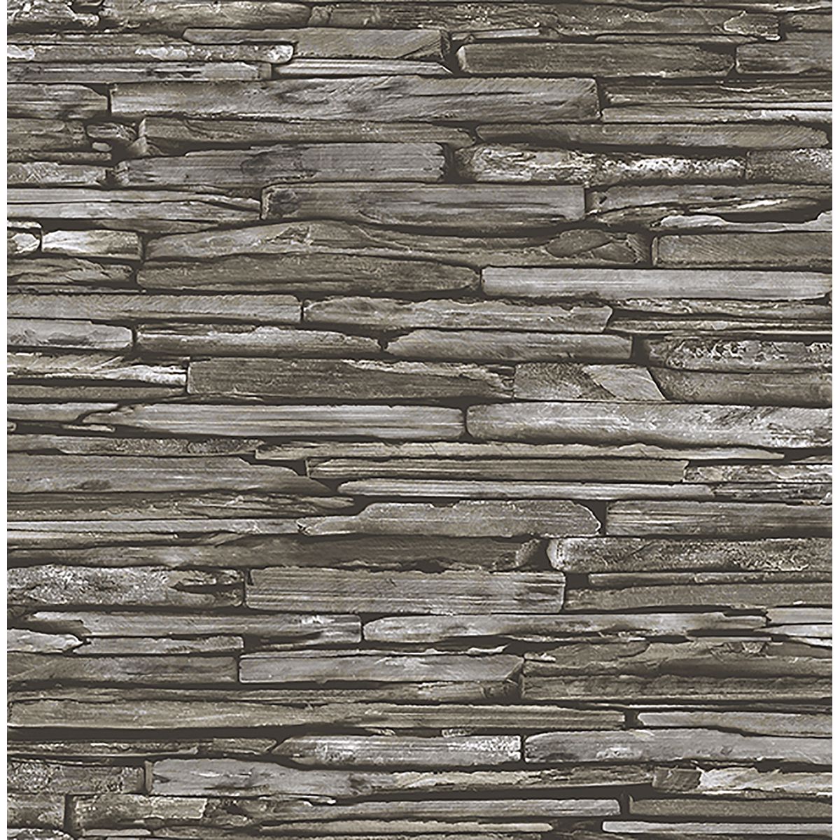 Stacked Slate Grey Industrial on Paste the Wall Wallpaper