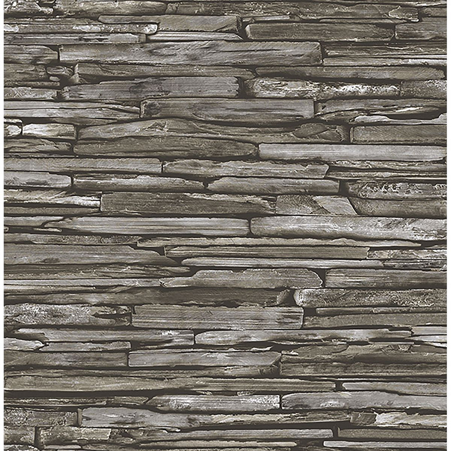 Stacked Slate Grey Industrial on Paste the Wall Wallpaper