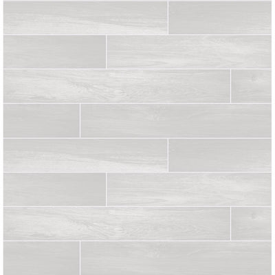 Light Grey Tile w/ Wood Grain on Paste the Wall Wallpaper
