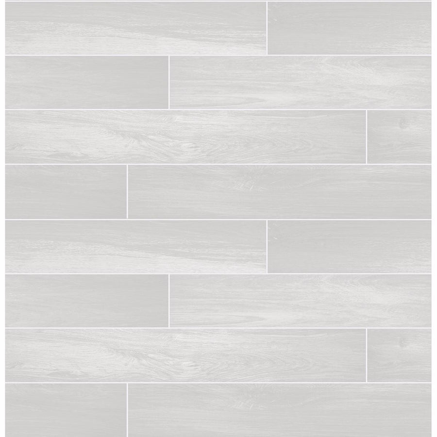 Light Grey Tile w/ Wood Grain on Paste the Wall Wallpaper