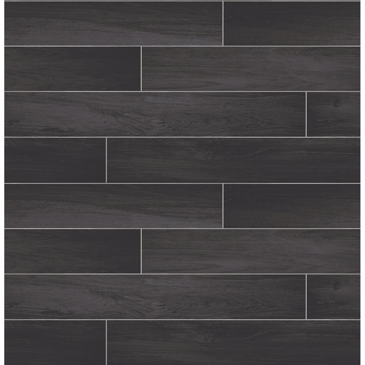 Dark Grey and Black Tile w/ Wood Grain on Paste the Wall Wallpaper
