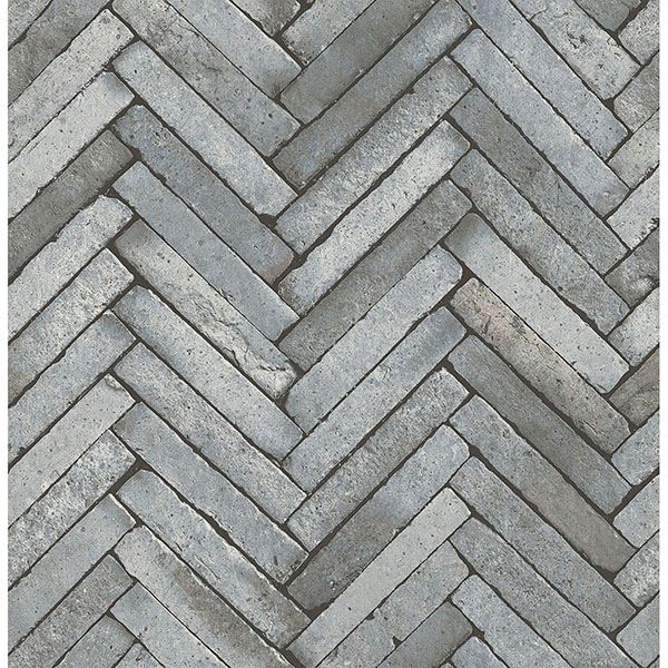 Grey Concrete Herringbone Bricks on Paste the Wall Wallpaper