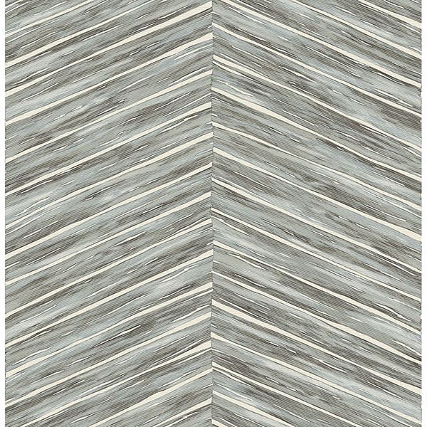 Blue Grey Chevron Stripes Pattern on Paste the Wall Wallpaper