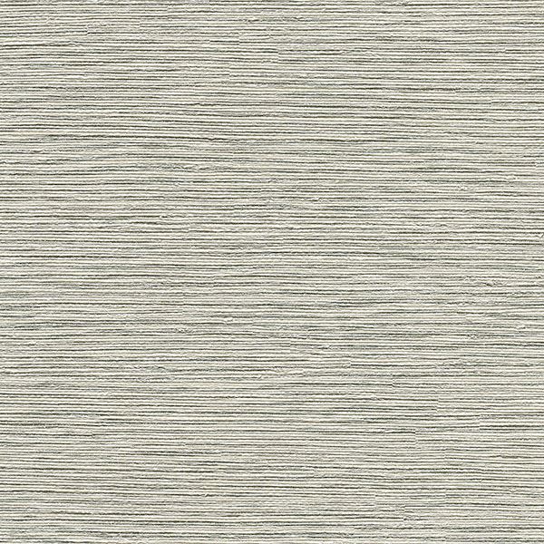 Fabric Backed Grey and Beige Faux Heavy Duty Grasscloth Unpasted Wallpaper