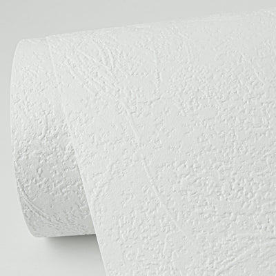 Stucco Raised White Textured Paintable Wallpaper