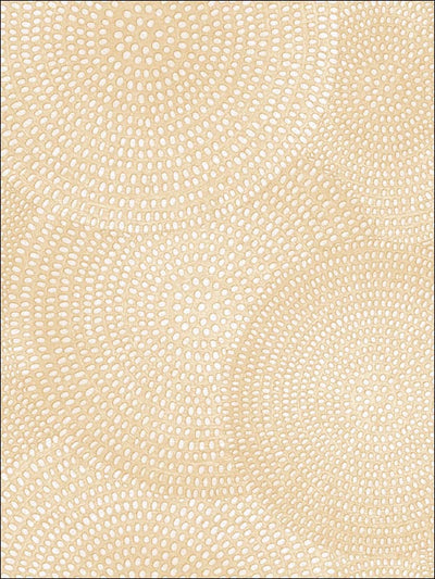 Golden Beaded Contemporary Overlapping Circles on Unpasted Wallpaper