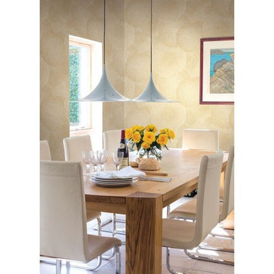 Golden Beaded Contemporary Overlapping Circles on Unpasted Wallpaper