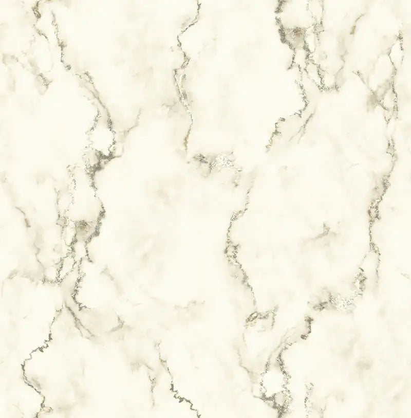 Grey and Ivory Marble Design on Cream Unpasted Wallpaper