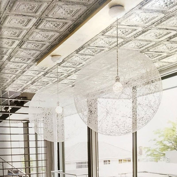 Aged Square Silver Ceiling Tile on Unpasted Wallpaper - All 4 Walls ...