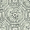 Nouveau Oxidized Metal Tile in Silver Unpasted Wallpaper