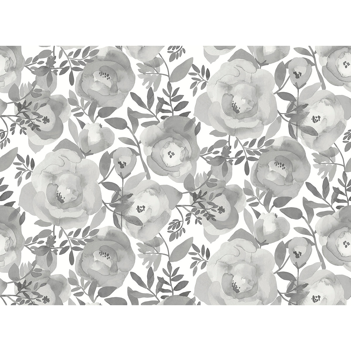 Blooming Floral Dove Grey 12 x 9 Wall Mural Paste the Wall