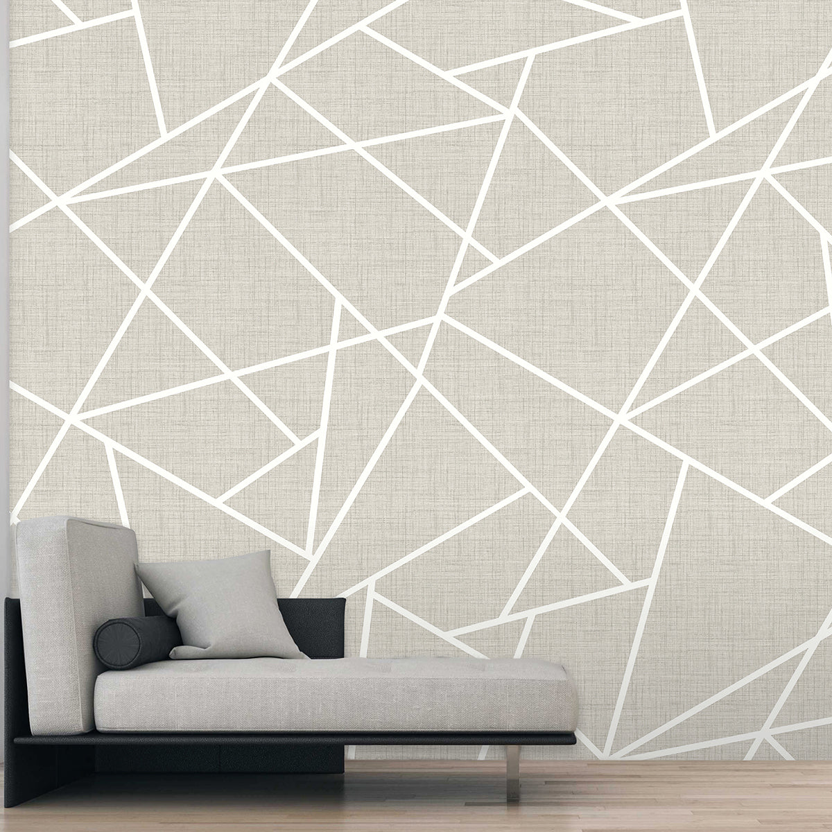 Diagonal Lines on Dove Grey Linen 12 x 9 Wall Mural Paste the Wall