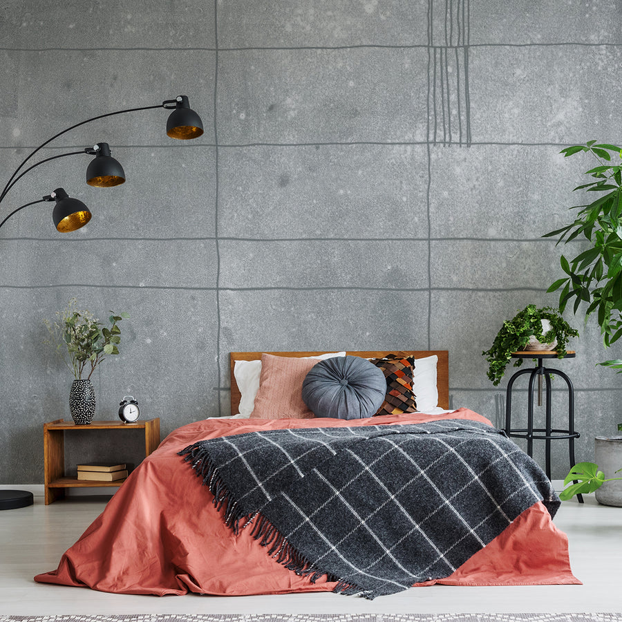 Contemporary Faux Concrete Slabs 11.3 x 9 Wall Mural Paste the Wall