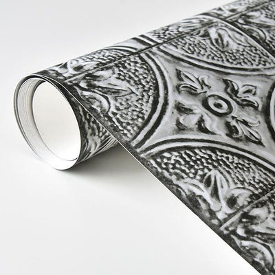 Silver Tin Tile Peel and Stick Backsplash Wallpaper