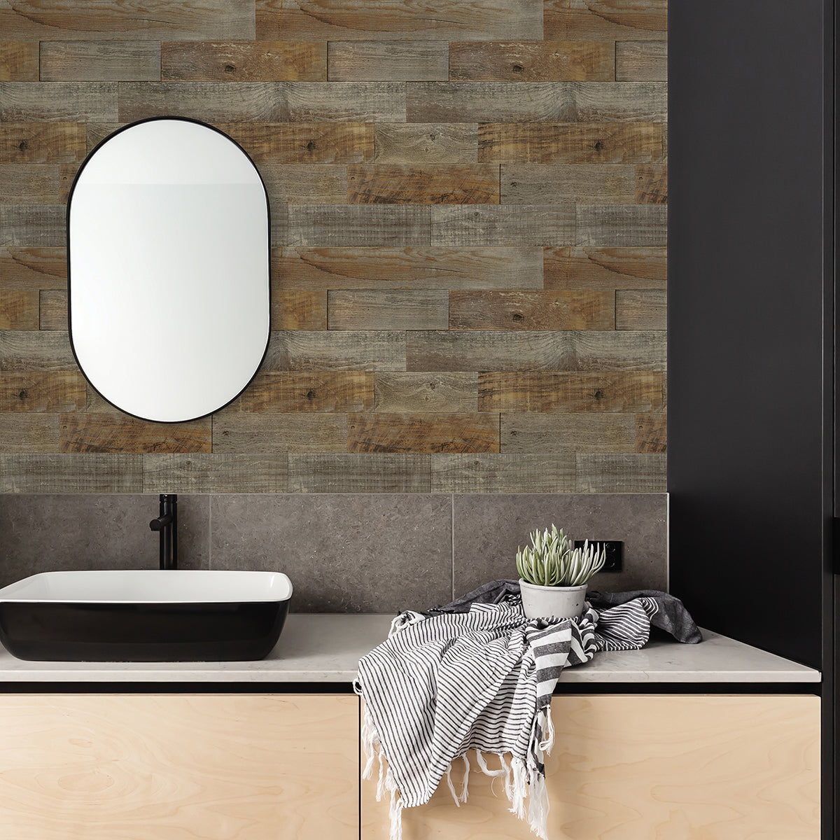Farm Wood Peel and Stick Backsplash Wallpaper