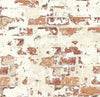 Plastered Red and Rust Brick Unpasted Wallpaper