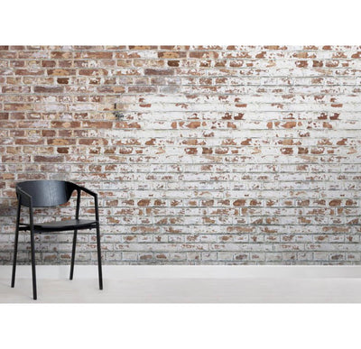 Plastered Red and Rust Brick Unpasted Wallpaper