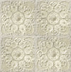 Aged 3D Looking Square Cream Ceiling Tile on Unpasted Wallpaper