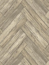 Stacked Chevron Wood in Beige Unpasted Wallpaper