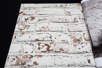 Red Brick with German Schmear on Unpasted Wallpaper