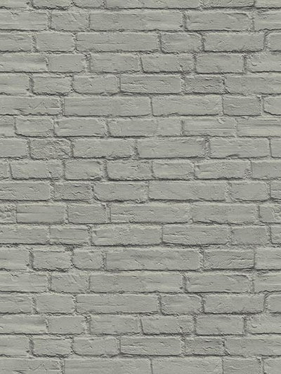 Modern Gray Brick Unpasted Wallpaper Pelican Prints