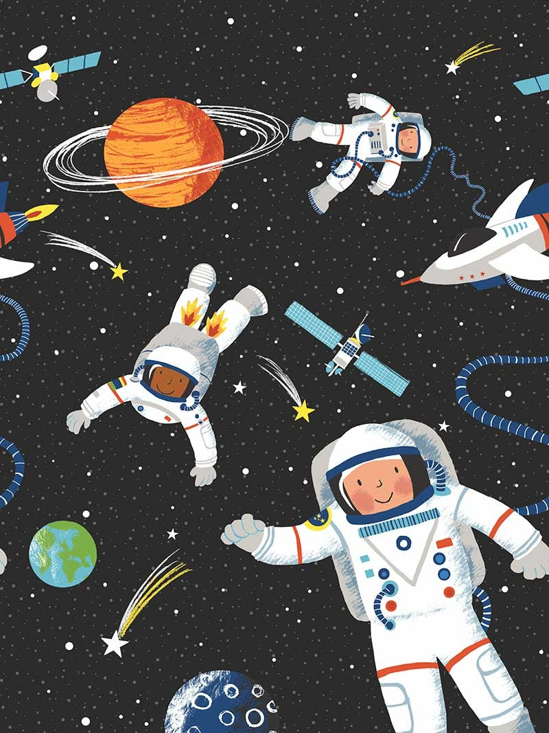 Lost in Space in Black 6ft x 9ft Unpasted Mural