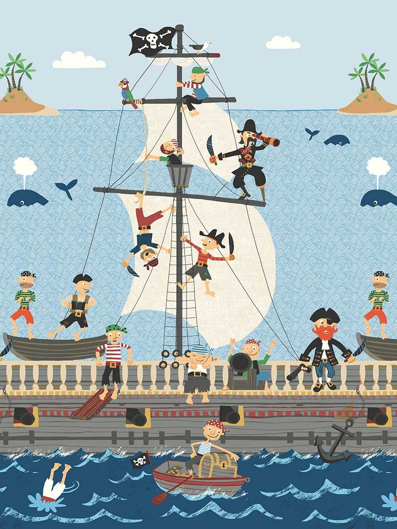 Ahoy Matey Pirate 6ft x 9ft Unpasted Mural