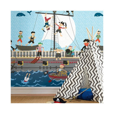 Ahoy Matey Pirate 6ft x 9ft Unpasted Mural
