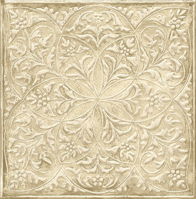 Villa Toscana Vanilla Wall and Ceiling Tiles on Unpasted Wallpaper