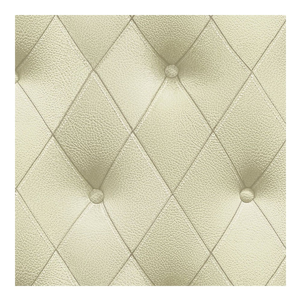 Faux 3-D Light Green Button Tufted Diamond Patterned Wallpaper