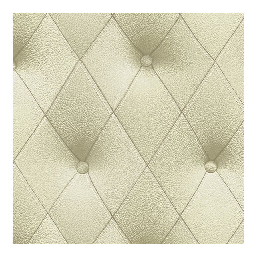 Faux 3-D Light Green Button Tufted Diamond Patterned Wallpaper