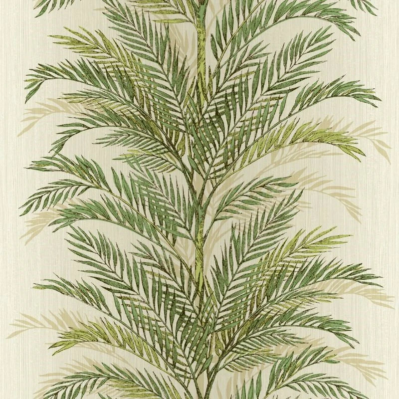 Oversized Palm Branch Stripe on Stria Unpasted Wallpaper