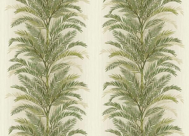 Oversized Palm Branch Stripe on Stria Unpasted Wallpaper