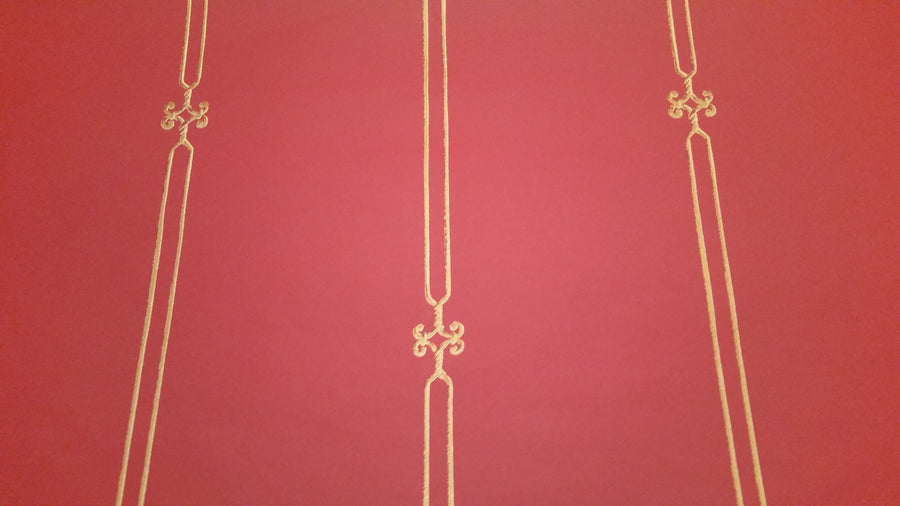 Gold Ironwork Stripe on Reddish Background Wallpaper - all4wallswall-paper