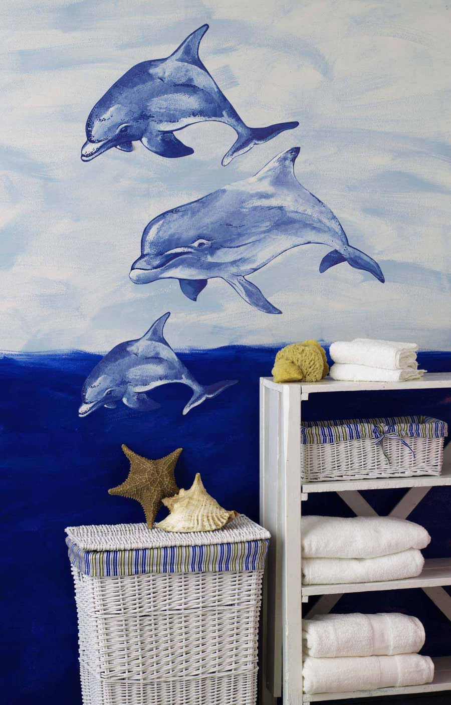 Three Dolphin Wallies Mini Mural - all4wallswall-paper