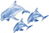 Three Dolphin Wallies Mini Mural - all4wallswall-paper