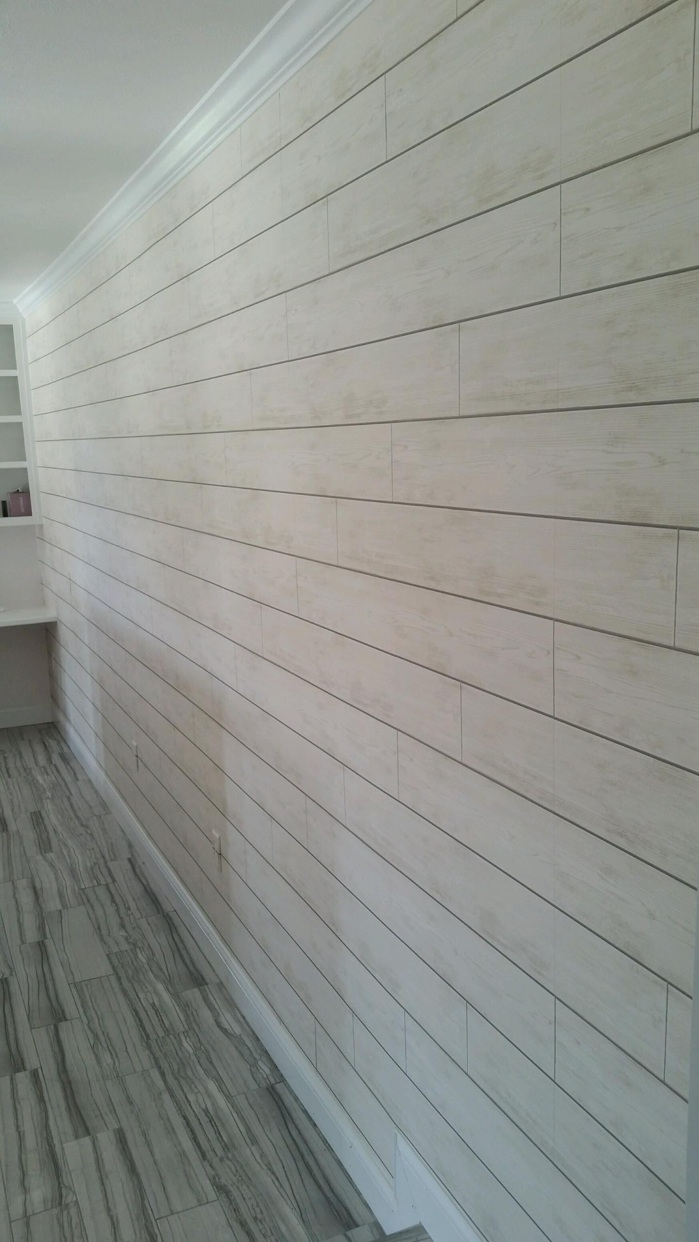 Magnolia Home White Shiplap Wood on Sure Strip Wallpaper MH1560  All 4  Walls Wallpaper
