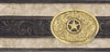 Country Western Gold Buckle on Black Belt on Taupe Wallpaper Border - all4wallswall-paper