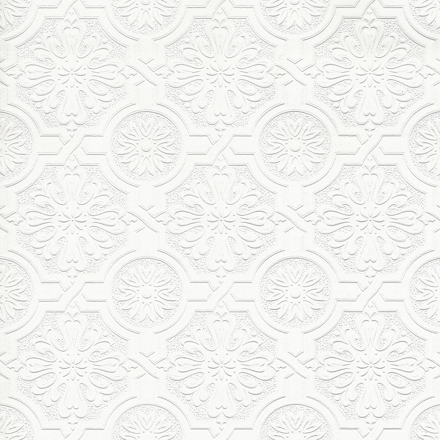 Nazareth Ornate Ceiling Textured Paintable Wallpaper - all4wallswall-paper