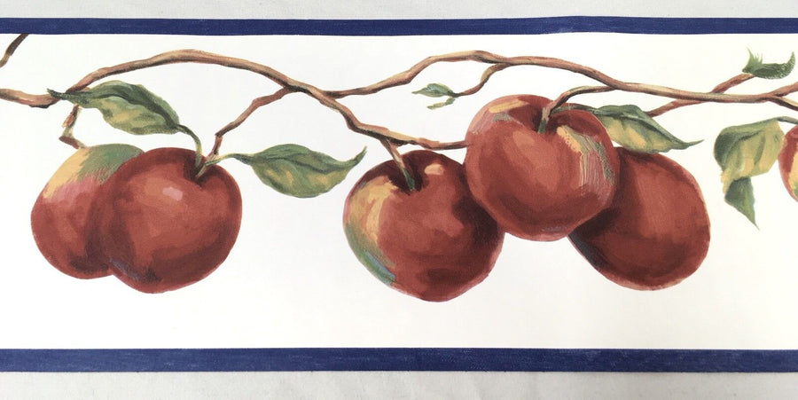 Red Apples on the Branches Wallpaper Border