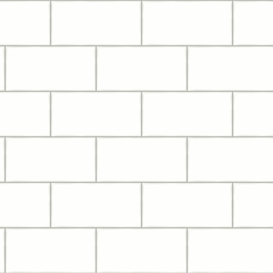 Soft White Subway Tile on Easy Walls Wallpaper by Chesapeake - all4wallswall-paper