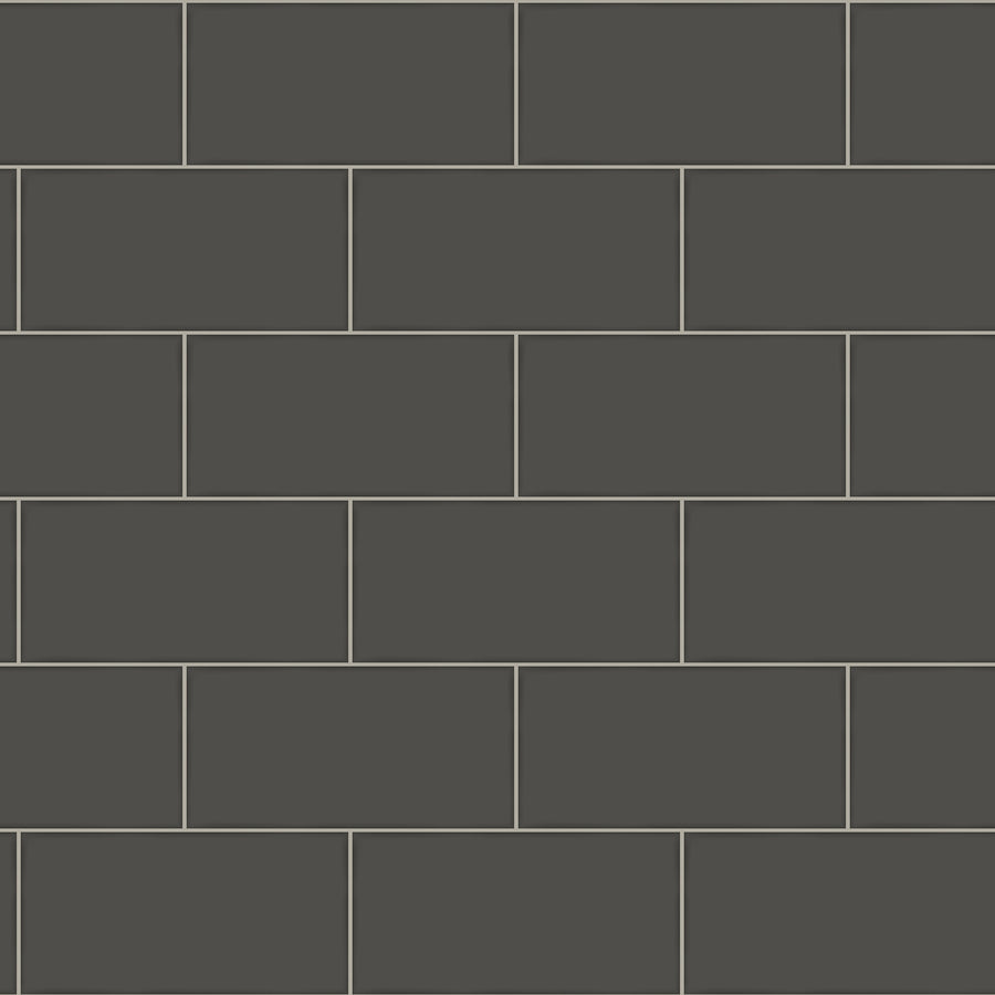 Black Subway Tile on Easy Walls Wallpaper by Chesapeake - all4wallswall-paper