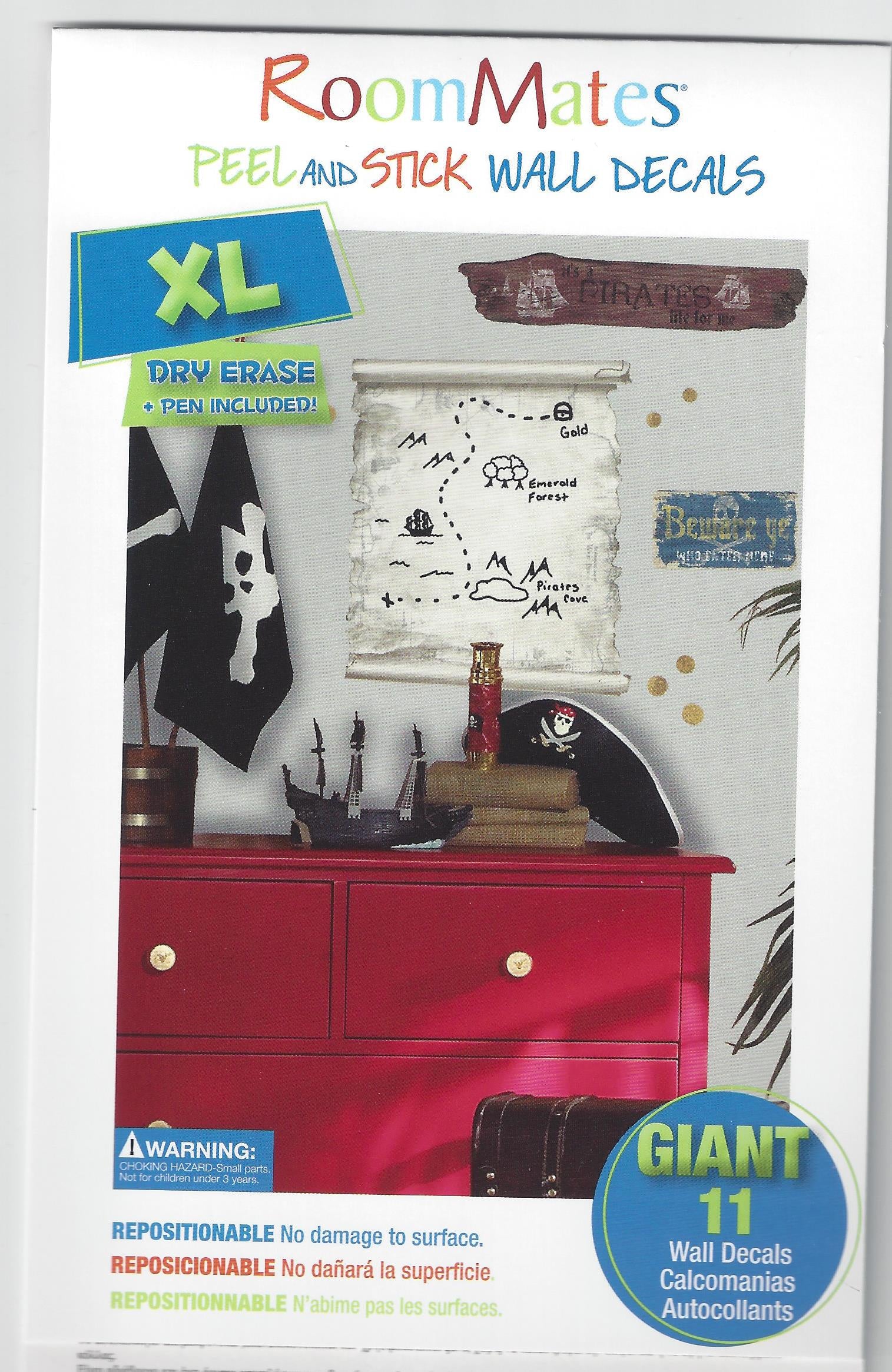 Pirate - Pirates Peel and Stick Dry Erase Mini Mural Applique - all4wallswall-paper