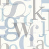 Contemporary Blue and Silver Vintage Font Letters on PaperPro Wallpaper - all4wallswall-paper