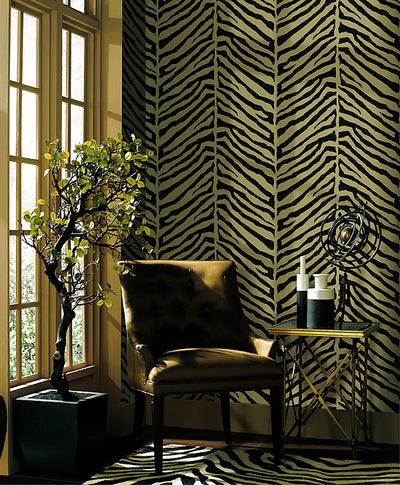 Modern Raised Brown on Herringbone Brown Zebra Wallpaper - all4wallswall-paper