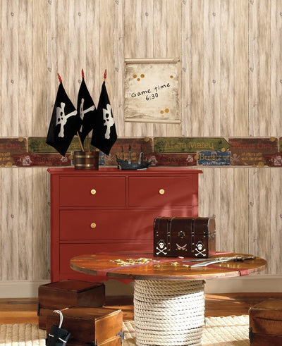 The Signs of the Pirate - Pirates Wallpaper Border - all4wallswall-paper